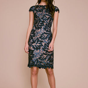 Lupine Floral Applique Dress (BLK19741M)